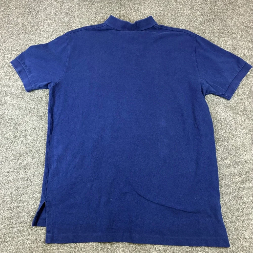 VTG Polo Ralph Lauren Mens Size Large Blue Lime Green Pony Mesh Pique Polo Shirt